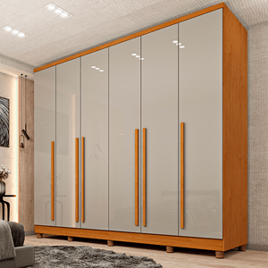 Guarda Roupa Casal 6 Portas Sevilla Tcil Cinamomo/Off White
