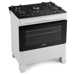 Fogão 5 Bocas com Mesa de Vidro e acendimento Automático Itatiaia Electra Glass New Branco