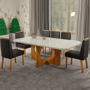 Jogo de Mesa 6 Cadeiras Novita Bom Pastor King 180x90cm