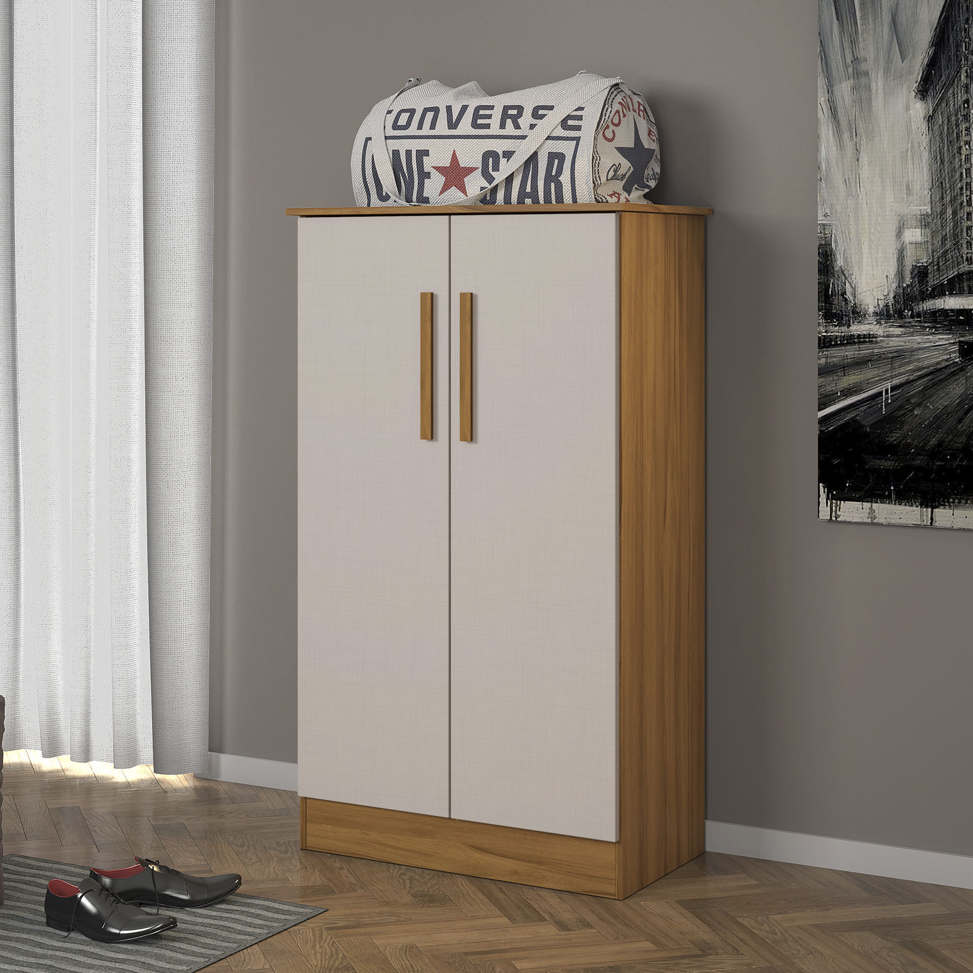 120cm セット Sapateira organizadora Notável Alaska New Freijó Trend/Off White