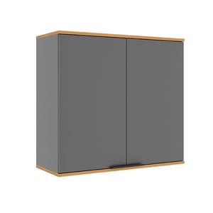 Armário Aéreo Telasul Castanha 2 Portas Cinza/Freijó