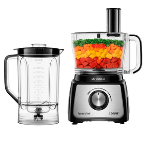 Multiprocessador Mondial 1000W Turbo Chef 3 em 1 Preto MPN-02-BE