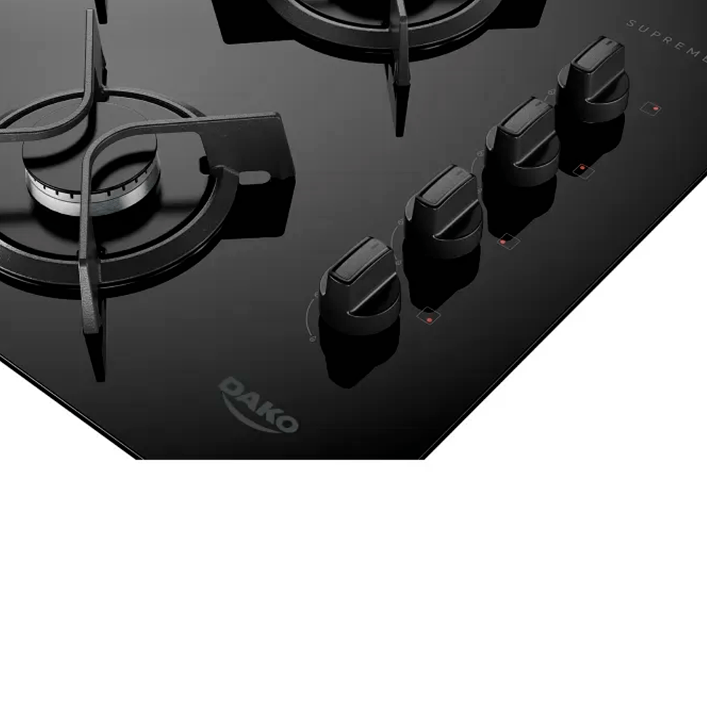 Cooktop 4 Bocas Dako Supreme com Mesa de Vidro e Acendimento Automático ...