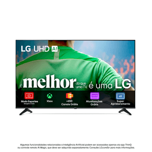 Smart TV 43" LG UHD 4K UA75 2025 com Bluetooth e Inteligência Artificial
