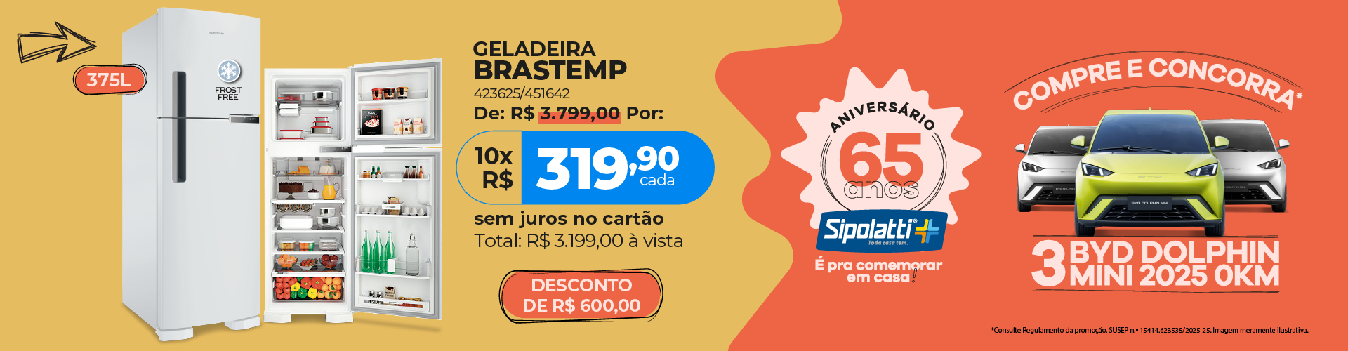 Geladeira Brastemp Frost Free Duplex 375L Cor Branca com Compartimento Extrafrio Fresh Zone BRM44HB