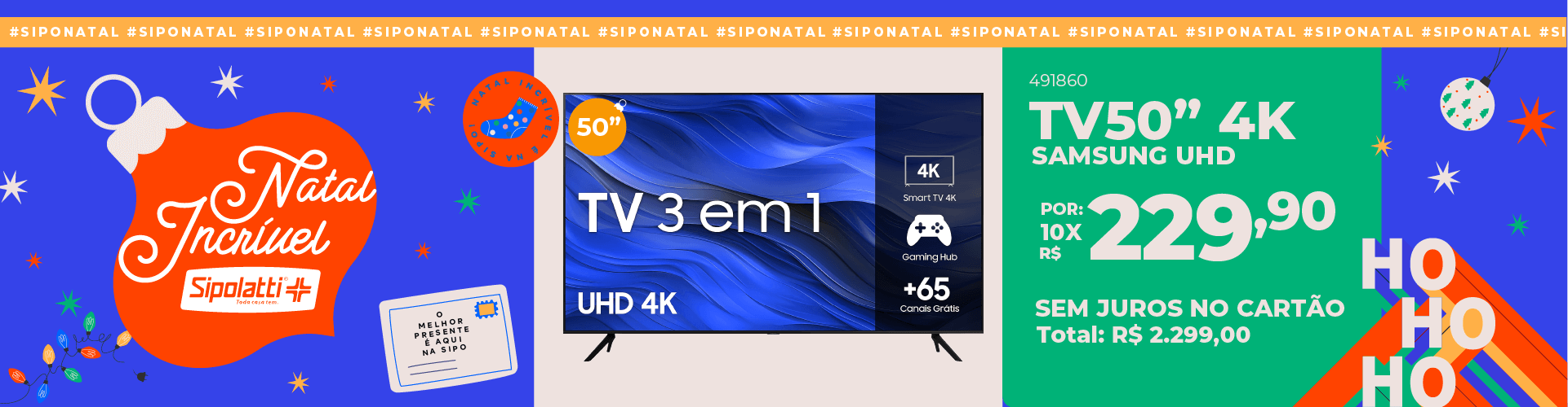 Smart Tv 50" UHD Crystal 4K Samsung Gaming Hub 50CU7700