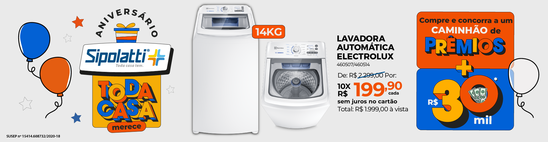 Máquina de Lavar Electrolux 14kg Essential Care, Jet Clean e Ultra Filtro LED14