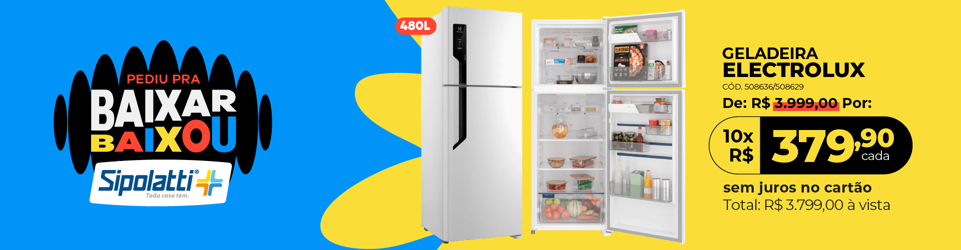 Geladeira Electrolux Frost Free com AutoSense 480L TF71 Branco