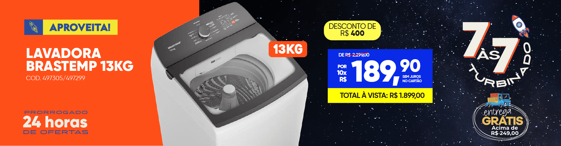 Máquina de Lavar Brastemp 13Kg BWK13AB