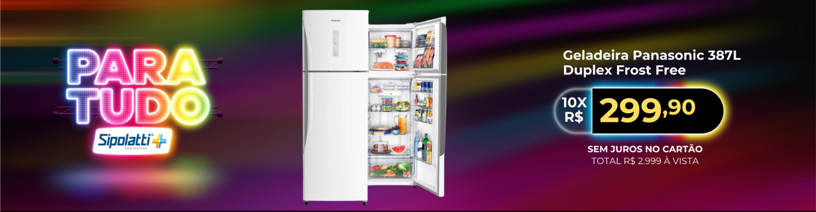 Geladeira Panasonic A+++ NR-BT41PD1W 387L Duplex Frost Free
