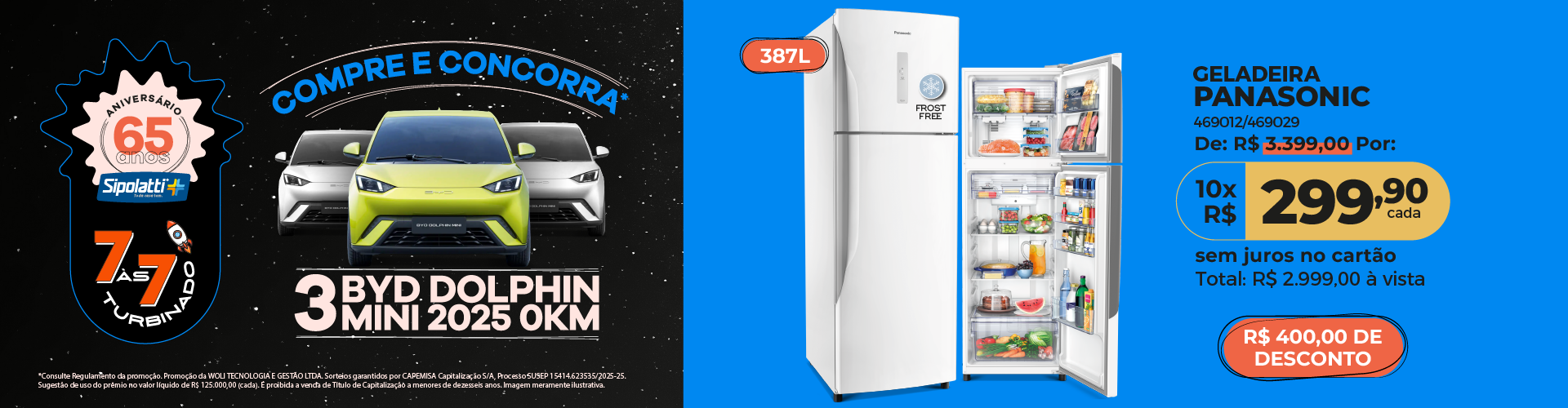 Geladeira Panasonic A+++ NR-BT41PD1W 387L Duplex Frost Free