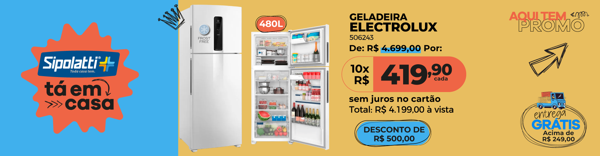 Geladeira Electrolux Frost Free Inverter 480L IT70 Branco